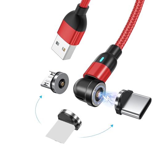 BITHAI Ladekabel Magnetisch USB-Kabel 3M 3 in 1 Magnetisches Ladekabel 360 und 180 Drehbar USB C Magnet Kabel für Micro USB/Type C/i-Produkt BITHAI Ladekabel Magnetisch USB-Kabel 3M 3 in 1 Magnetisches Ladekabel 360 und 180 Drehbar USB C Magnet Kabel für Micro USB/Type C/i-Produkt von BITHAI