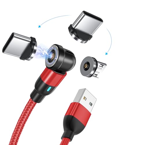 Magnetisches USB C Kabel Magnet Ladekabel Magnetisch Typ C mit 2 Type C und 1 Micro-USB Adapter für Samsung S23 S22 Huawei Honor Xiaomi Redmi (0.5m) von BITHAI