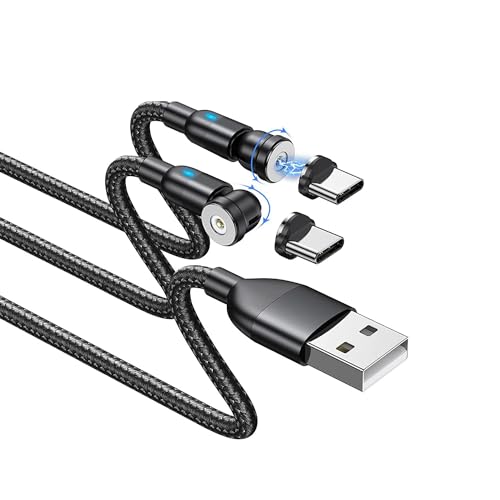 Magnetisches USB C Kabel [2Stück] Magnet Ladekabel Magnetisch Typ C Schnellladekabel mit Type C Adapter für Samsung S23 S22 Huawei Honor Xiaomi Redmi (0.5m*2) von BITHAI