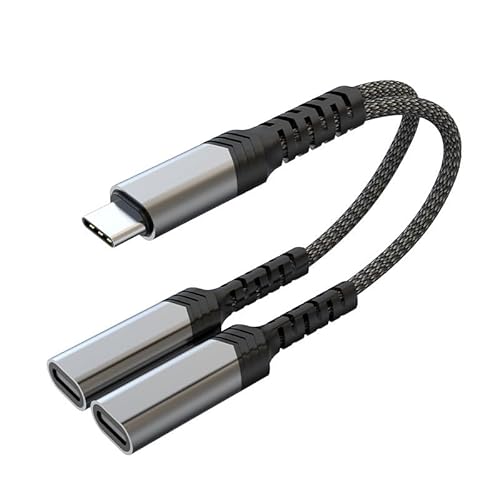 USB C Splitter USBC Doppel Stecker (2 in 1) 60W Fast Charging Adapter Splitter Kabel, Type C Stecker auf 2 USB C Buchsen Kabel Doppel USBC for USBC Devices von BITHAI