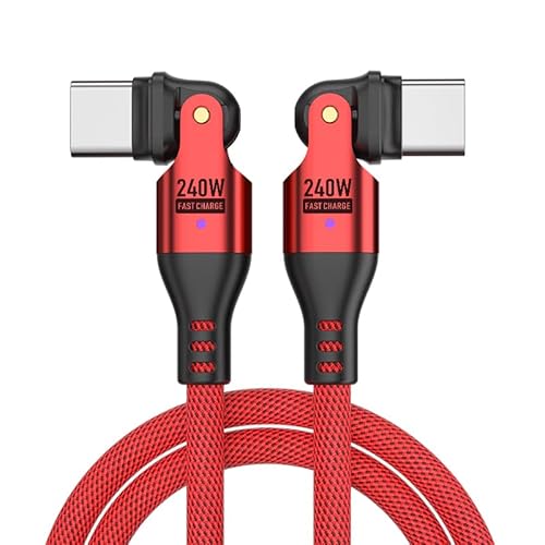 USB C auf USB C Kabel 1m[240W 48V/5A] Winkel, PD3.1&QC4.0+, 180 Grad Schnellladekabel 140W 100W für iPhone16 15/Pro Max/Plus, Samsung S24 Ultra S23 S22 S21, MacBook Pro/Air, iPad Pro/Air/Mini (1m) von BITHAI