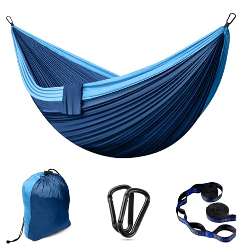 Hängematte Outdoor Camping Hängematten 2 Personen 300 x 200 cm Ultraleicht Tragbar Reise Hängematte bis 300 kg Tragfähigkeit Garten Strand Doppelhängematte Fallschirm Nylon Atmungsaktiv Hammock von BITIWEND