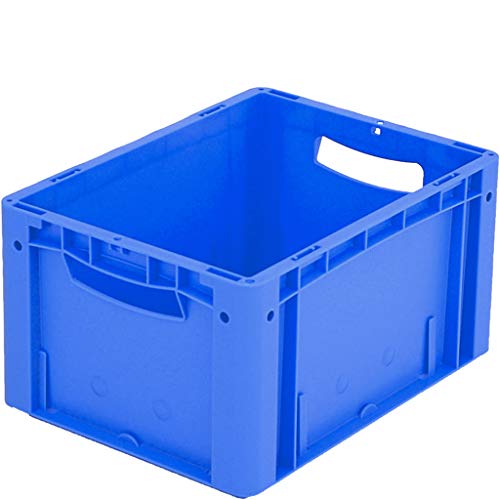 BITO 43-18520 Eurostapelbehälter XL Standardausführung, 400 mm x 300 mm x 220 mm, 30 kg Inhaltsbelastung, Blau von BITO