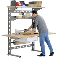 Bito Arbeitsplatzsysteme einseitig B 1306 mm x H 1785 mm x T 920 mm, graualuminium Bito Arbeitsplatzsysteme einseitig B 1306 mm x H 1785 mm x T 920 mm, graualuminium von BITO