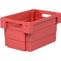 Bito Drehstapelbehälter DSB64321 mit Durchfassgriff L600xB400xH320 mm, rot von BITO