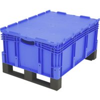 Bito Eurostapelbehälter XL mit Doppelboden und Deckel XLD86321D L800xB600xH438 mm, blau von BITO
