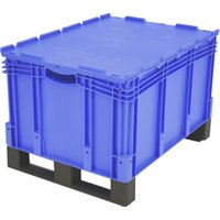 Bito Eurostapelbehälter XL mit Doppelboden und Deckel XLD86421D L800xB600xH538 mm, blau von BITO