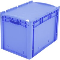 Bito Eurostapelbehälter XL mit Deckel und Verschluss XL 64421ASDV L600xB400xH438 mm, blau von BITO