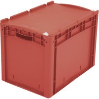 Bito Eurostapelbehälter XL mit Deckel und Verschluss XL 64421ASDV L600xB400xH438 mm, rot von BITO