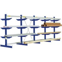 Bito Kragarmregal Set / NT500 IPE120 TypL H2480xL4295xT1120 mm 5 Ständer, doppelseitig enzianblau von BITO