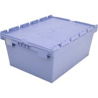 Bito Mehrwegbehälter Doppelboden Klappdeckel L 800 mm x B 600 mm x H 353 mm blau von BITO