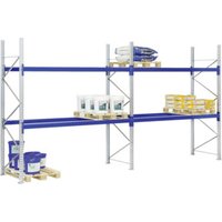 Bito Paletten-Komplettregal-Set P2 mit 2 Ebenen 600 kg, unmontiert enzianblau 1100 mm 5500 mm 1800 kg von BITO