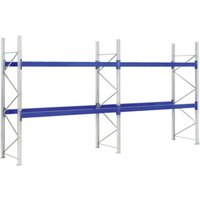 Bito Paletten-Komplettregal-Set P1 mit 2 Ebenen H2500xT1100xL11400 mm 1000 kg, unmontiert enzianblau von BITO