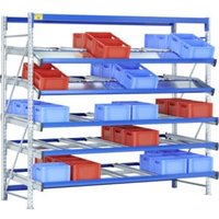 Bito Regal SDS / Regal SF4 L1410xH2500xT2500 mm 30RL, Anbaufeld gerade/abgeknickt enzianblau von BITO