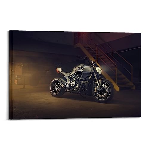 BITTU Motorrad-Poster für Ducati Diavel Carbon Sportbike, dekoratives Gemälde, Leinwand und Kunstbild, 20 x 30 cm von BITTU