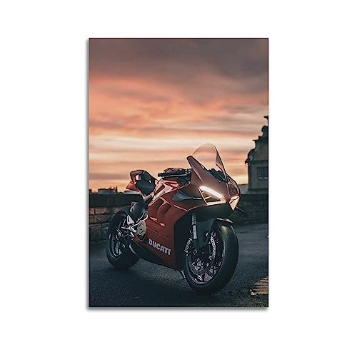 BITTU Motorrad-Poster für Ducati Panigale Sportbike, dekoratives Gemälde, Leinwand, Wand und Kunstbild, 30 x 45 cm von BITTU