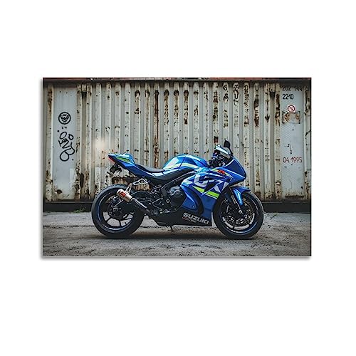 BITTU Motorrad-Poster für Suzuki GSX R1000 Sportfahrrad, dekoratives Gemälde, Leinwand, Wandbild, Kunstbild, 40 x 60 cm von BITTU