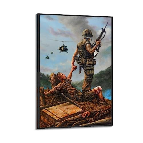 BITTU Vintage-Kriegsposter Vietnamkrieg Kunstwerk Dekoratives Gemälde Leinwand Wand und Kunst Bild Familie Schlafzimmer Dekor 50 x 75 cm von BITTU