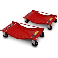 Bituxx - 2 Stück Rangierhilfe für pkw Auto Rangierroller Rangierheber Wagenheber Roller Bis 450Kg Belastbar pro Rangierroller Rot von BITUXX