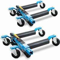 2 Stück pkw Rangierhilfe Rangierheber hydraulisch Wagenheber Auto Rangierroller Rangierheber belastbar bis 680 kg pro Rangierroller (Blau) - Bituxx von BITUXX