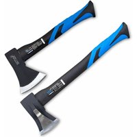 Bituxx - 2er Set Beil 600g + Spaltaxt 1000g Spaltbeil Axt Holzspalter mit Fiberglasschaft für Garten Forst und Wald von BITUXX