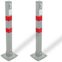 2x Parkpfosten Parkplatzpfosten Absperrpfosten Parkplatzsperre Poller 65cm Klappbar (2 Pfosten) - Bituxx von BITUXX