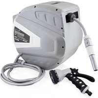 Bituxx - 30m Wand Schlauchtrommel Schlauchaufroller Wasserschlauchaufroller Schlauchbox Automatik (30 m + Multi Schlauchpistole) von BITUXX