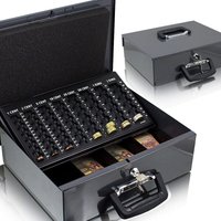 35cm Dunkelgrau Geldtransportbox Geldkassette Münzzählbrett Zähl- und Transportkassette Münzkassette Geld Kasse Geldkasse Transportbox 350mm von BITUXX