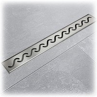 Bituxx - 50cm Edelstahl Duschrinnen Ablaufrinnen Bodenablauf Duschrinne Duschablauf Wave von BITUXX