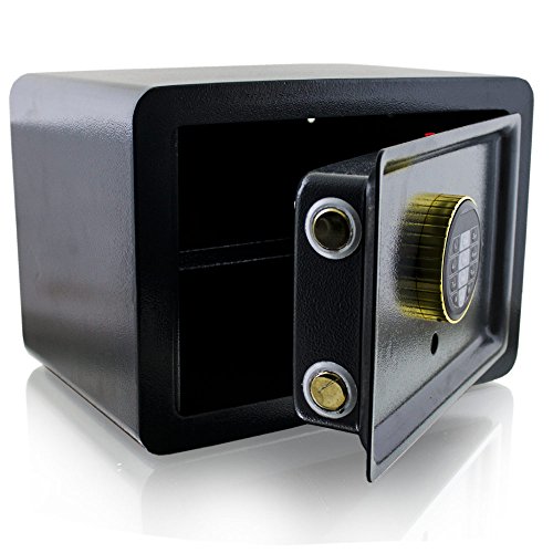 BITUXX® Design Safe Tresor elektronisch Minisafe Wandtresor Wandsafe Schranktresor Geldschrank Möbeltresor Geldsafe (Schwarz) von BITUXX