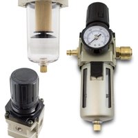 Druckluft Wartungseinheit 1/2 Druckminderer Wasserabscheider Öler Filter 1/2 Zoll 10 Bar für Kompressoren & Druckluftleitungen inklusive von BITUXX