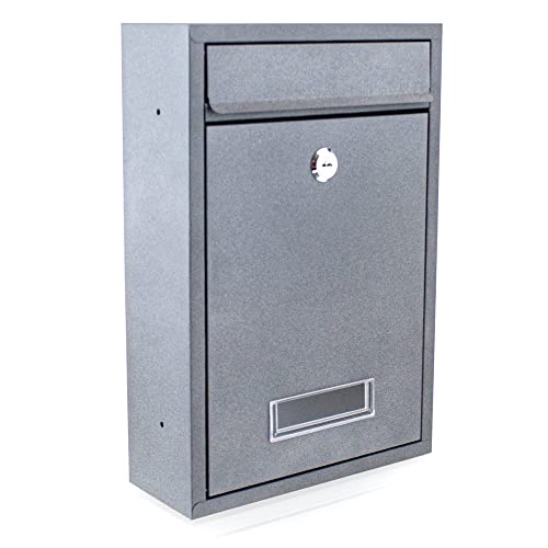 BITUXX® Kompakter Mini Briefkasten Wandbriefkasten Letterbox erweiterbar zur Briefkastenanlage (Anthrazit) von BITUXX