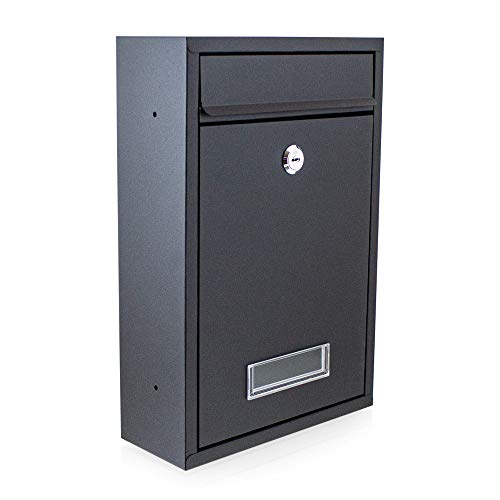 BITUXX® Kompakter Mini Briefkasten Wandbriefkasten Letterbox erweiterbar zur Briefkastenanlage (Schwarz) von BITUXX