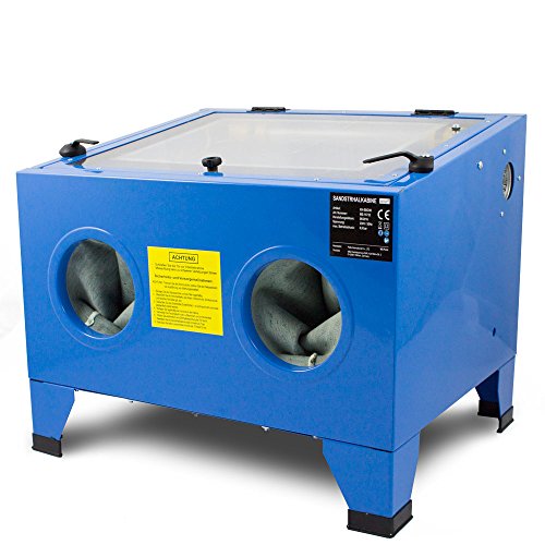 BITUXX® Sandstrahlkabine 90 L Liter Sandstrahlen Industrie Tisch Sandstrahlgerät von BITUXX