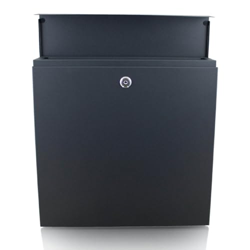 BITUXX® Wandbriefkasten 17373 Briefkasten Postkasten Mailbox Letterbox mit Zeitungsfach Dunkelgrau von BITUXX