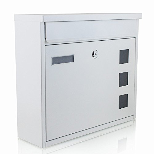BITUXX® Wandbriefkasten Briefkasten Postkasten Mailbox Letterbox Hausbriefkasten Weiß von BITUXX