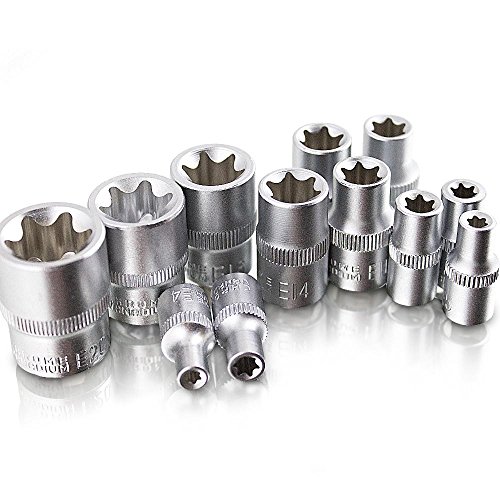 BITUXX 12 teiliges Nussatz Torx Vielzahn Innensechskant Bit Steck Nüsse Werkzeug Set von BITUXX