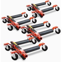 BITUXX 4 Stück PKW Rangierhilfe Rangierheber hydraulisch Wagenheber Auto Rangierroller Rangierheber belastbar bis 680 kg pro Rangierroller (Rot) von BITUXX