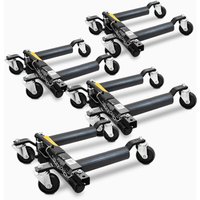 BITUXX 4 Stück PKW Rangierhilfe Rangierheber hydraulisch Wagenheber Auto Rangierroller Rangierheber belastbar bis 680 kg pro Rangierroller (Schwarz) von BITUXX