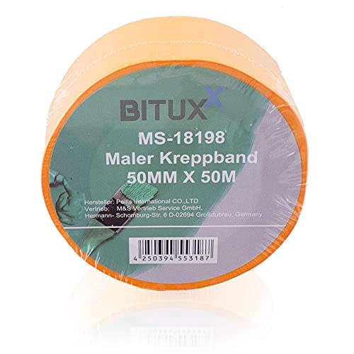 BITUXX 48x 50M Profi Maler Kreppband Goldband Abdeckband Klebeband 50 mm von BITUXX