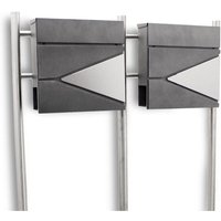 Bituxx - Design Doppel Standbriefkasten 17194 Briefkasten Briefkastenanlage Freistehender Postkasten mit Zeitungsfach Anthrazit Graphit Edelstahl Bituxx - Design Doppel Standbriefkasten 17194 Briefkasten Briefkastenanlage Freistehender Postkasten mit Zeitungsfach Anthrazit Graphit Edelstahl von BITUXX