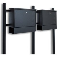 Bituxx - Doppel Standbriefkasten Briefkasten Postkasten Mailbox Briefkastenanlage mit integrierten Zeitungsfach Dunkelgrau Anthrazit Bituxx - Doppel Standbriefkasten Briefkasten Postkasten Mailbox Briefkastenanlage mit integrierten Zeitungsfach Dunkelgrau Anthrazit von BITUXX