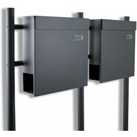 Bituxx - Doppelstandbriefkasten Briefkasten Postkasten Mailbox Letterbox Briefkastenanlage mit integrierten Zeitungsfach Dunkelgrau Anthrazit Bituxx - Doppelstandbriefkasten Briefkasten Postkasten Mailbox Letterbox Briefkastenanlage mit integrierten Zeitungsfach Dunkelgrau Anthrazit von BITUXX