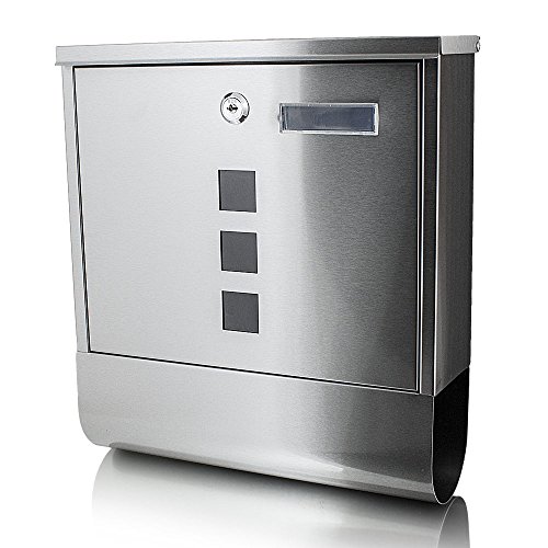 BITUXX Edelstahl Wandbriefkasten Briefkasten Postkasten Mailbox Letterbox mit Zeitungsrolle BITUXX Edelstahl Wandbriefkasten Briefkasten Postkasten Mailbox Letterbox mit Zeitungsrolle von BITUXX