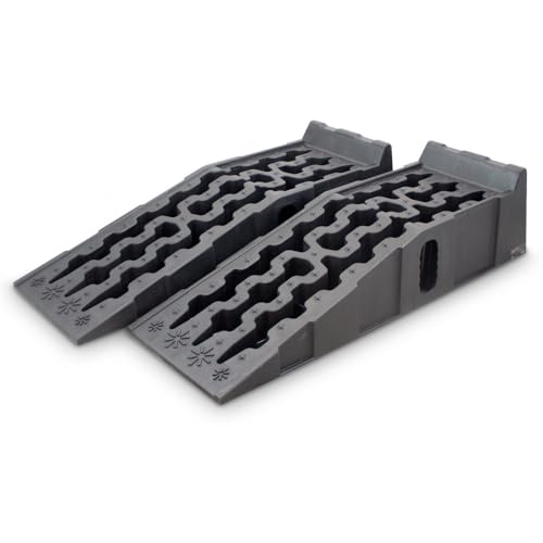 BITUXX PKW Auffahrrampen Set 6T bis 245mm KFZ Kunststoff Rampe Autorampe Hebebühne Plattform Auffahrt Wohnmobil von BITUXX