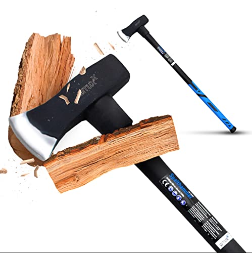 BITUXX Spaltaxt Spaltbeil Axt Beil Spalthammer Spaltkeil Fiberglas Forst Set - Die Perfekten Werkzeuge für Garten und Wald (Spalthammer 2.7 Kg) von BITUXX