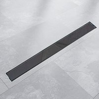 Bituxx - 100cm Edelstahl Duschrinnen Ablaufrinnen Bodenablauf Duschrinne Duschablauf Glas Schwarz von BITUXX