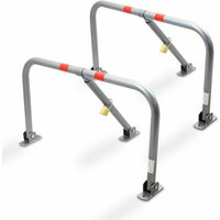 Bituxx - 2x Parplatzbügel Parkplatzsperre Parkpfosten Poller Absperrpfosten Klappbar 3-Bein (2 Bügel) von BITUXX
