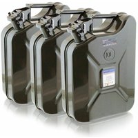 3x 10 Liter Stahl Benzinkanister Kraftstoffkanister Kanister un Zulassung von BITUXX