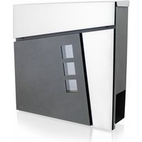 Bituxx - Design Briefkasten 18065 Wandbriefkasten Hausbriefkasten Postkasten mit Zeitungsfach Anthrazit Graphit Optik und Edelstahl Einwurf Bituxx - Design Briefkasten 18065 Wandbriefkasten Hausbriefkasten Postkasten mit Zeitungsfach Anthrazit Graphit Optik und Edelstahl Einwurf von BITUXX